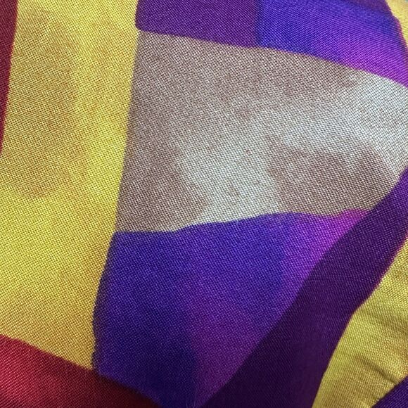 Vintage Susan Graver Abstract Rayon Blouse Geometric Print USA Made P-M - Picture 7 of 14